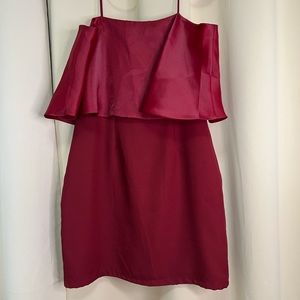 Ruffle shoulder bodycon dress